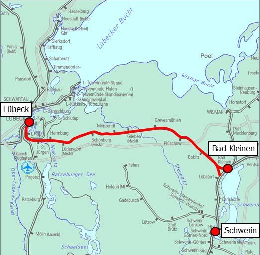 ABS Lübeck Schwerin Vorplanung durch DB Netz AG im Rahmen des Seehafenhinterlandprogramm II Eingleisig Elektrifiziert inkl.