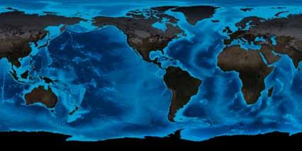 NASA Abbildung 2: Vom Weltall aus betrachtet sieht man, woher der Name Blauer Planet stammt. Der größte Ozean ist der Pazifik.