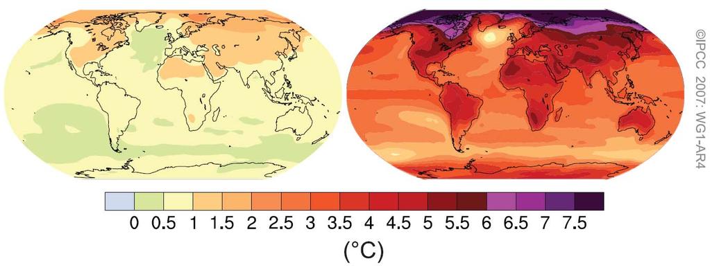 Globale Klimaszenarien Anstieg der Temperatur im