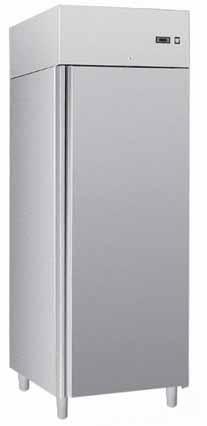 Kühlschrank KS 700+ plus - Außen CNS AISI 304 - Innen CNS AISI 304 matt - Isolierung 60 mm - Umluftkühlung - Türanschlag rechts, selbstschließend - elektronische Steuerung mit