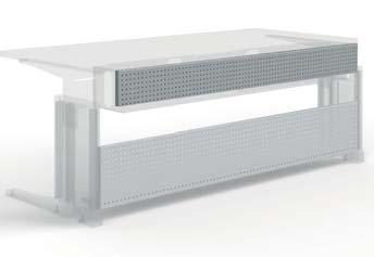 Kabelwanne und Rückwand: Stahlblech, pulverbeschichtet - Tischplatte:.A RAL7035 Lichtgrau oder.