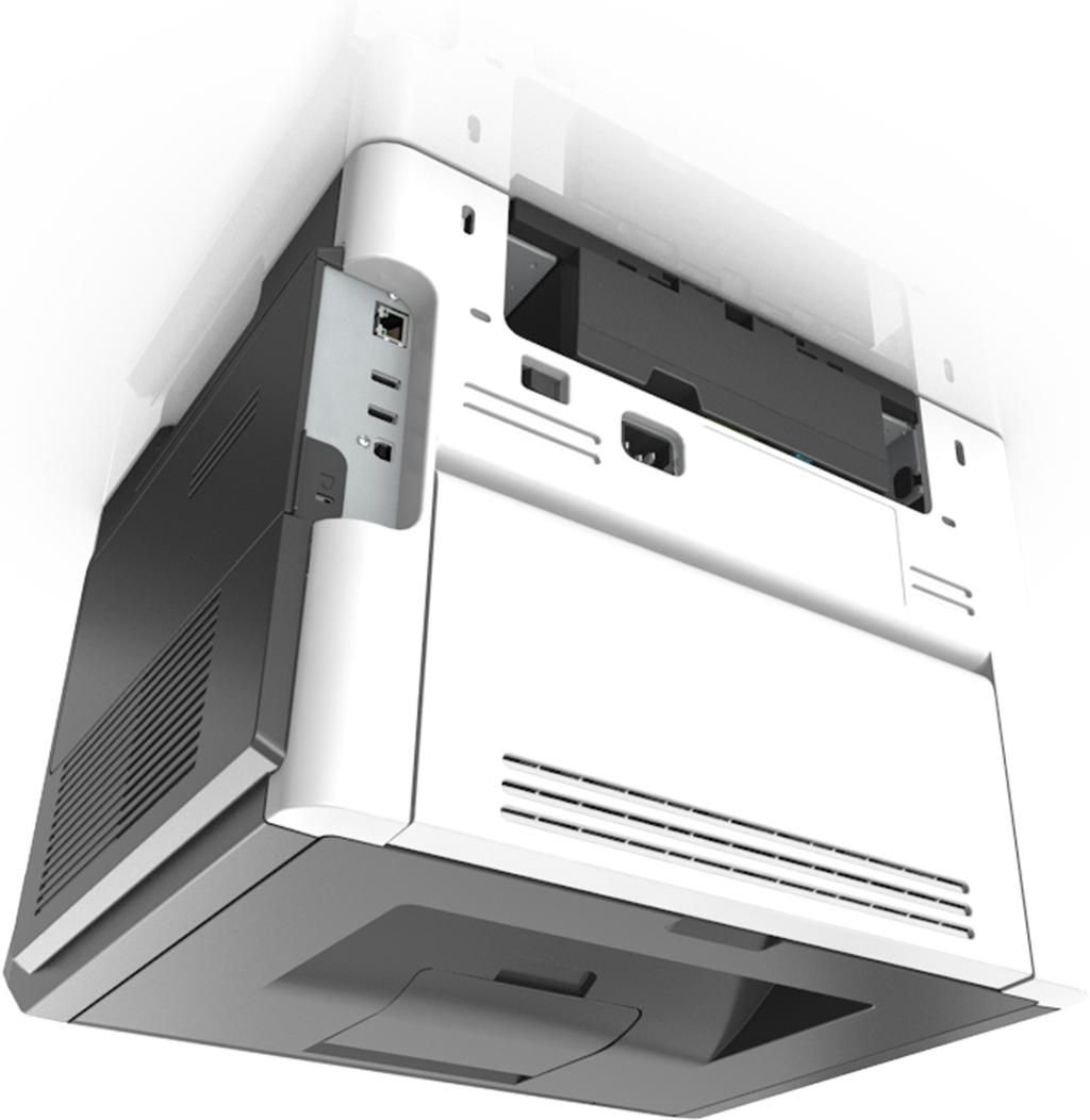 M3150 verwenden 74 Stellen Sie dabei Folgendes sicher: Schließen Sie das Kabelende mit USB-Symbol an der entsprechenden USB-Anschlussstelle am Drucker an.