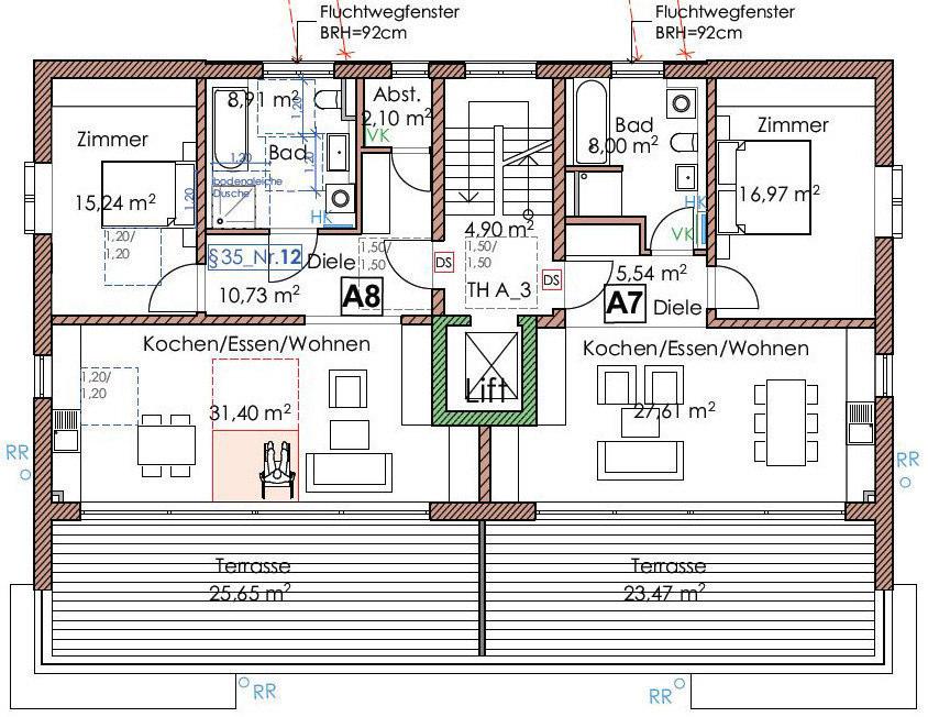 -Wohnung Diele 5,54 m² Bad 8,00 m² Zimmer 16,97 m² Kochen/ Essen/ Wohnen 27,61 m²
