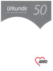 Einlegeblatt Farbe: platingraumetallic 4,64 2012 71133 Urkunden für 60 Jahre ohne Eindruck Klarsichtmappe im Metallic-Look mit "graviertem" AWO-Logo.