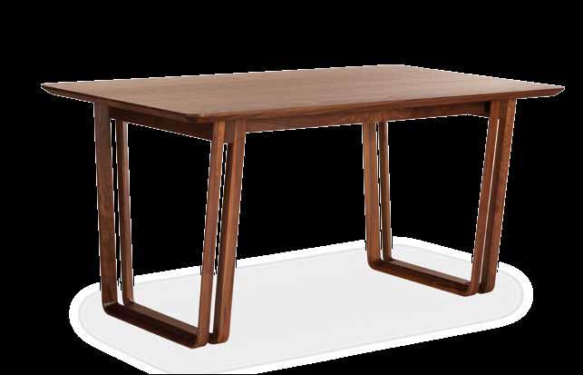 Tisch Flip L 160 x B 90 x H 76 cm; Nuss, geölt Kanten nach unten u. innen geschrägt.