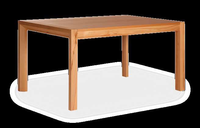 Tisch Niko L 150 x B 90 x H 76 cm, Kernbuche, lackiert, ausziehbar Auszug (nur auf einer Seite möglich) mit Klappmechanismus und zweigeteilter Platte, die wenn außer