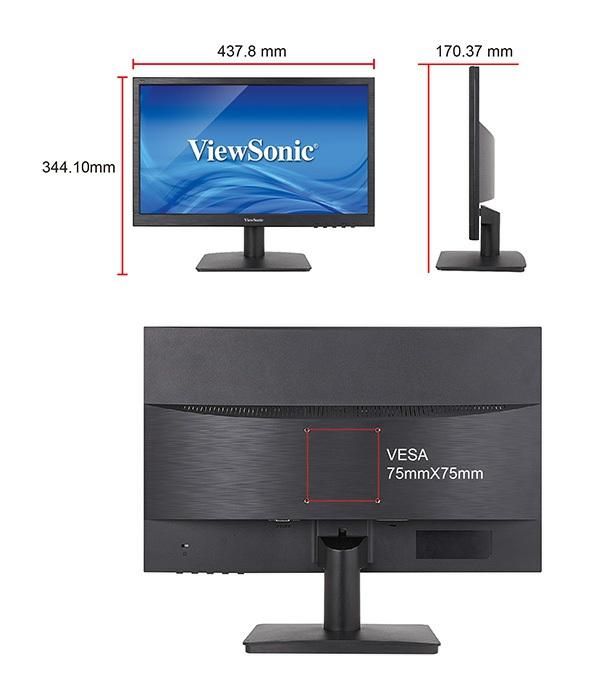 Spezifikationen LCD-PANEL Typ Farb-Aktivmatrix-LCD mit a-si-tft-technologie im 18,5"- Breitbildformat Anzeigefläche 409,8 x 230,4 mm Optimale Auflösung 1366 x