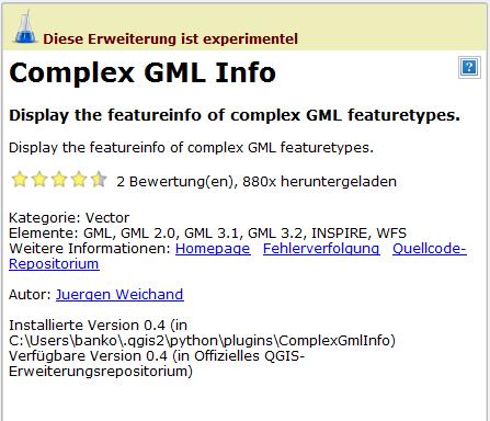 Plugin QGIS 1:n relation GML Complex Feature Info Um Informationen von komplexen Objekten anzeigen lassen zu können