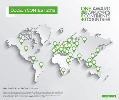 CODE_n CONTEST: 385 Bewerbungen aus 40 Ländern Vier Wettbewerbscluster zu digitalen Trendthemen: Applied FinTech Connected Mobility HealthTech Photonics 4.