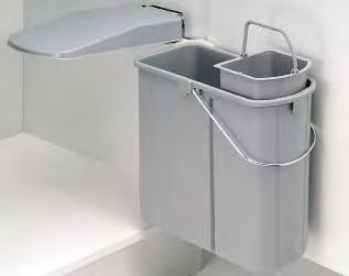 1 Abfallsammler WESCO Abfallsammler Abfallsammler 19 l Einfach-Mülltrennsystem ( 19 l Einsatz) (14 + 5 l Bio Boy) Höhe: 470 mm Breite: 410 mm Tiefe: 210 mm Farbe: Weiss