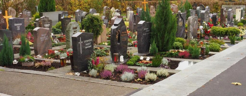 Erdbestattungsgräber Grundsätzliches Für alle Grabarten wie Einzelgräber, Doppelgräber, Urnengräber und Urnengemeinschaftsgräber gibt es in Uhingen separate Grabfelder.