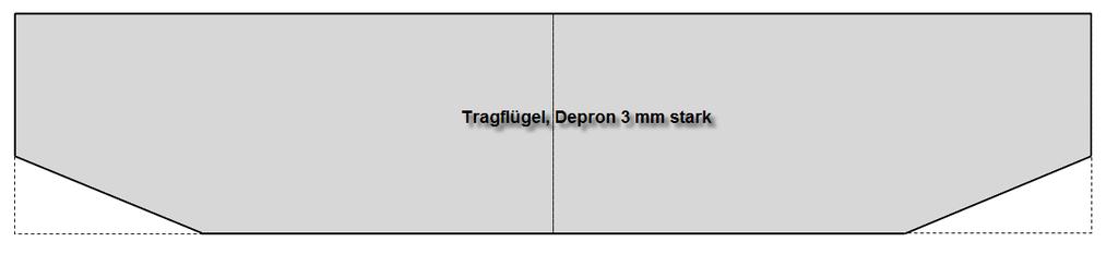 17 mm 50 mm 33 mm ~ 22 mm Bauplan Depron-Gleiter, Modell 2, Massstab 1:1 Flügel-Hinterkante 14 cm ab