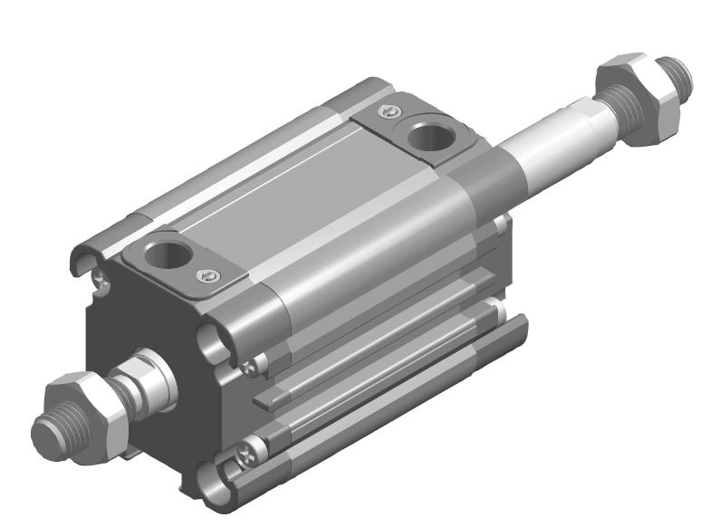Zylinder in kompakter Bauweise mit Durchmesser 32 63 mm gemäß UNITOP Empfehlungen (Serien RP/RO) und ISO Bohrungsabständen (Serie RM/RN), lieferbar auch in verdrehsicherer Ausführung und mit
