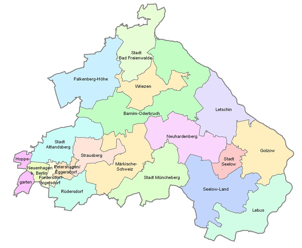Rahmendaten zum Grundstücksmarkt Basisdaten: Bundesland - Brandenburg (Stand 30.06.2008) Verwaltungssitz - Kreisstadt Seelow Fläche - 2.128,10 km² Einwohner - 191.