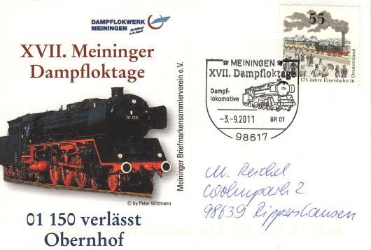 Souvenirumschlag XVII Meininger Dampfloktage, Abb.