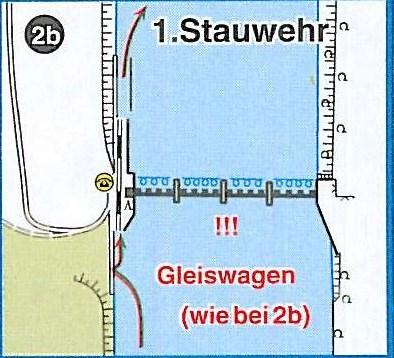Auf sehr ruhigem Fluss geht es dann weiter bis zum zweiten Wehr (Flusskilometer 57,4). 2.Wehr - Rheinau Es folgt ein kurzer Abschnitt bis zum letzten Wehr bei Flusskilometer 58,7. 3.