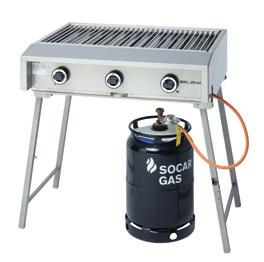 SELZAM PROFI GASGRILLS SELZAM PROFI GAS- GRILL L einklappbare Beine aus Inoxrohr für wahlweise Verwendung als Tisch- oder Standmodell 100 x 45 cm Brennerrohre: 16 Unterteilung: 4 x 4 Brenner 34200 W