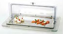 11010 Kühltablett Buffet-Vitrine TOP FRESH GN1/1 Cooling buffet display expositor bufé frío Présentoir buffet 11510 5-teilig: 1 Edelstahl-Tablett GN1/1 + 2 Kühlakkus + 1 Edelstahl-Schale + 1