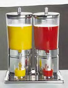 Juice dispenser cooling Cooling from,,the top and base. Two cooling elements keep the juice cold and fresh. The cooler in the cover and the cooler in the base/column are easy to handle.
