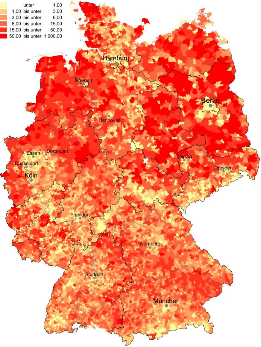 Die dezentrale Energieerzeugung in Deutschland findet zurzeit in den ländlichen Regionen statt Die dezentrale, regenerative