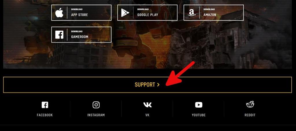 Über den Support-Button gelangst du zu den allgemeinen Informationen über das Spiel und erhältst dort