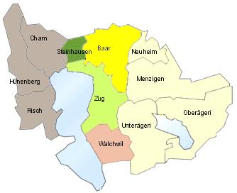 . Oktober 04 Subregion : Zug (4.% ) Subregion : Steinhausen (7.9%) Subregion : Cham, Hünenberg, Risch (8.5%) Subregion 4: Baar (9.