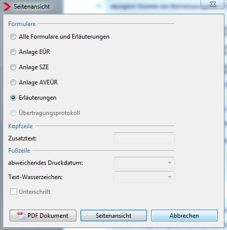 2.2.5 Ausdruck der Erläuterungen Die Erläuterungen des IAB und Wechsel der Gewinnermittlungsart sind ab sofort separat zu den Formularen druckbar. 2.2.6 Vorausschau 2018 Mit diesem Update ist es möglich eine Version der EÜR 2018 auf Rechtsstand 2017 zu erstellen.