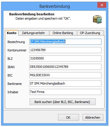 1 Einstellen der Bankverbindung In den folgenden Dialogen sind einige Punkt einzustellen um das SEPA Lastschriftverfahren zu ermöglichen.