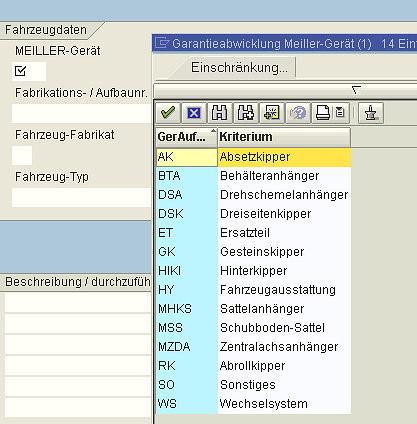 Wählen Sie das MEILLER- Gerät aus dem Drop-Down Menü aus, z. B.