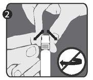 strukturierter Haltering Spritze Nadel Schritt 1: Halten Sie die Spritze (E) mit einer Hand so, dass die Kappe nach oben zeigt.