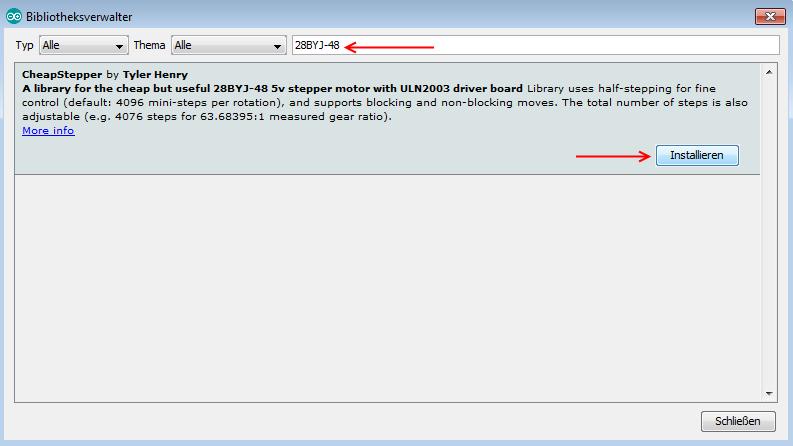 In dem sich nun öffnenden Bibliotheksverwalter finden Sie die CheapStepper Bibliothek