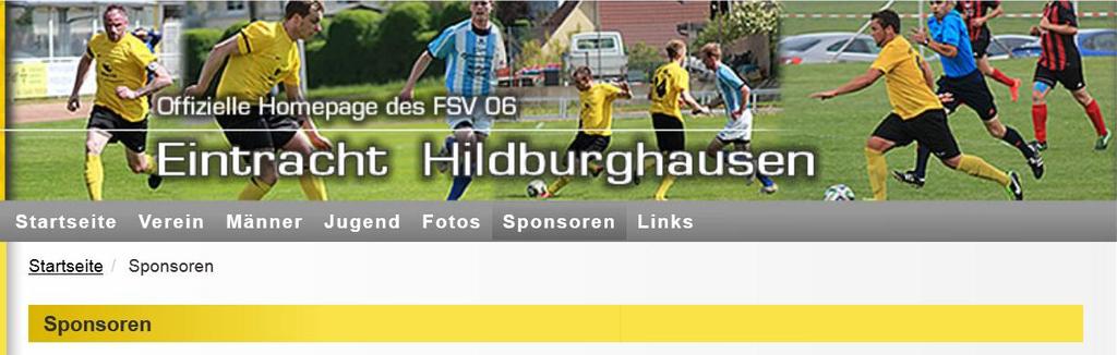 Ihr Logo auf der FSV Internetseite 09_Ihr Logo auf der FSV Internetseite Die Internetseite des FSV 06 Eintracht Hildburghausen e.v.