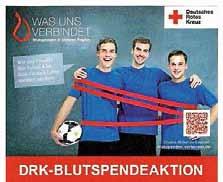 Bitte Personalausweis zum Blutspendetermin mitbringen. DRK-Blutspendedienst / Servicetelefon: 0800-11 949 11 www.blutspende.