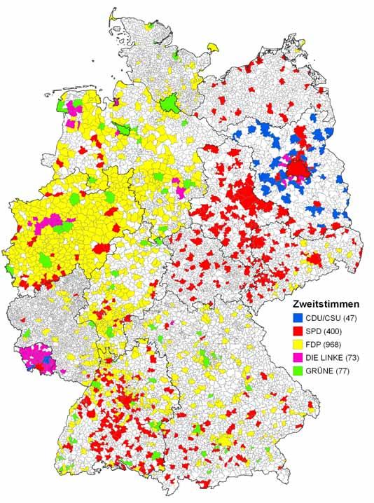 Städten über 10 000 Einwohner Quelle: Bundesamt für Kartographie (Karte), Statistisches
