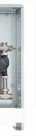 Übertemperaturschutz, integriertes Regulierventil (Kvs= 3,89 m³/h) zur einfachen Einregulierung des Volumenstromes, Thermometer 20-80 C im Sekundärvorlaufbalken, Pumpe Grundfos UPM3 Auto L 15-50 (auf