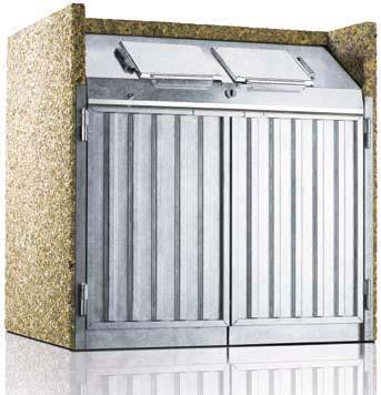 Müllbehälterschrank DAWSON KENORA A Überdachungssysteme Containerbox KENORA, 2 Stück, Korpus Sichtbeton, mit zentraler Schließung (Mehrpreis) Containerbox KENORA Konstruktion: Schrankaußenfläche