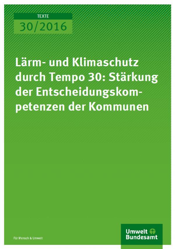 Unterstützung zu konkreten Fragestellungen: Beispiel Sachverständigenprojekt "Lärm- und Klimaschutz durch Tempo 30" Ziel des Gutachtens ist die Entwickelung von Empfehlungen für geeignete Änderungen