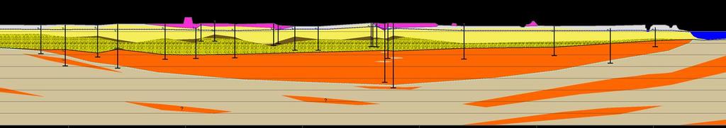 Hydrogeologischer Längenschnitt Simmering OST erhöhte Schichtmächtigkeiten im Bereich Schwechat Tief (10fach überhöht) WNW müa 150 100 erhöhte Schichtmächtigkeiten grobkörniger, strukturkonformer
