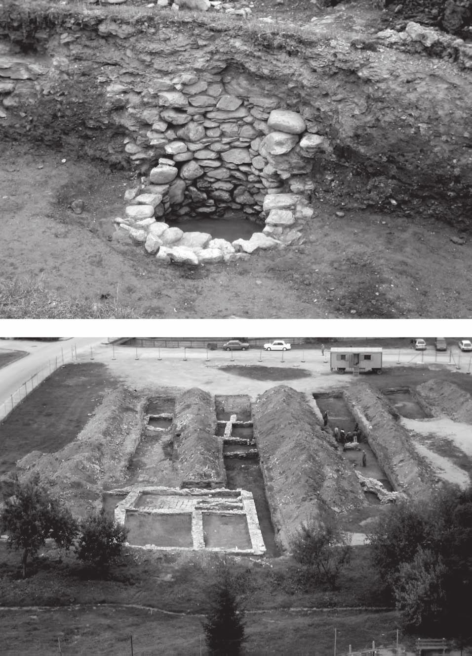 283 1 2 Obr. 77. Rožňava (OD Tesco). 1 - cisterna z kameňov, 18. stor.; 2 - základy meštianskeho domu, 18. stor. (Kujovský, 123).