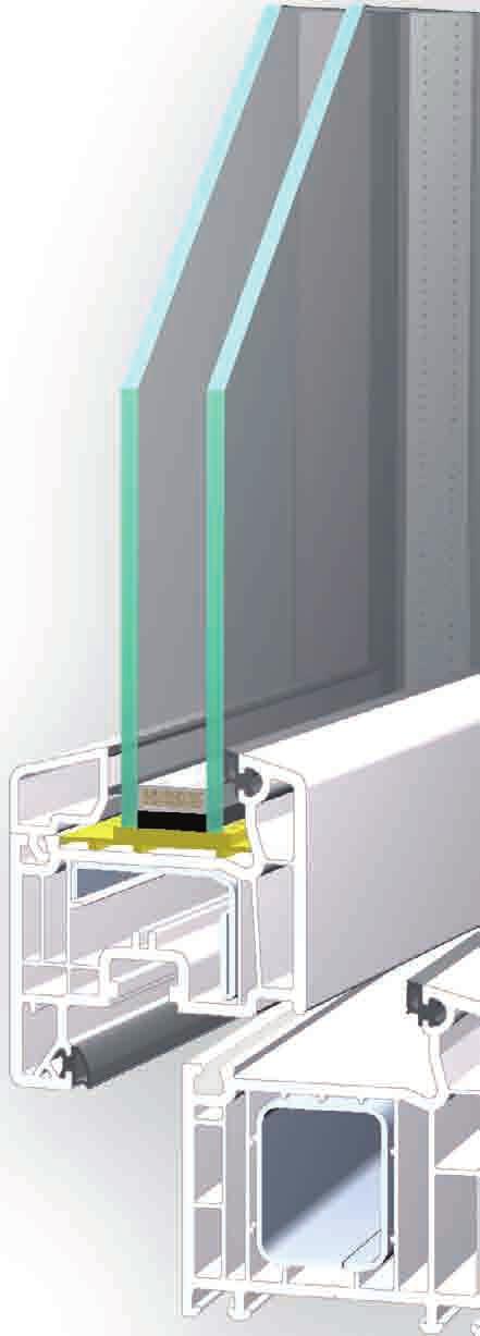 Durch die Verglasung Ug-Wert 1,1 mit warmer Kante erreichen das Fenster einen Uw-Wert = 1,3 W/m 2 K 3: Alle Schröder-Fenster werden mit einer verzinkten Metallverstärkung ausgestattet.