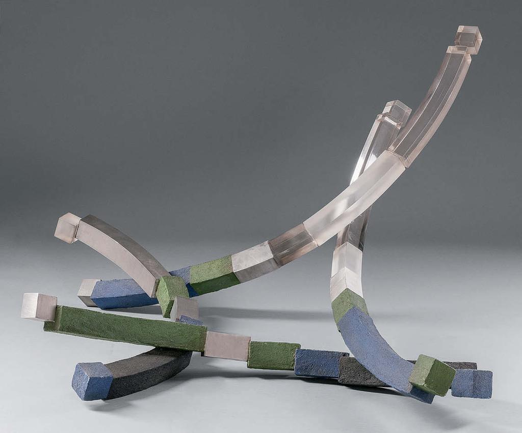 Lichtkette/80 Hügelkulminante, 1980 Stein, Stahl, Glas 60 108 102 cm einer uralten Spieldosenwalze.