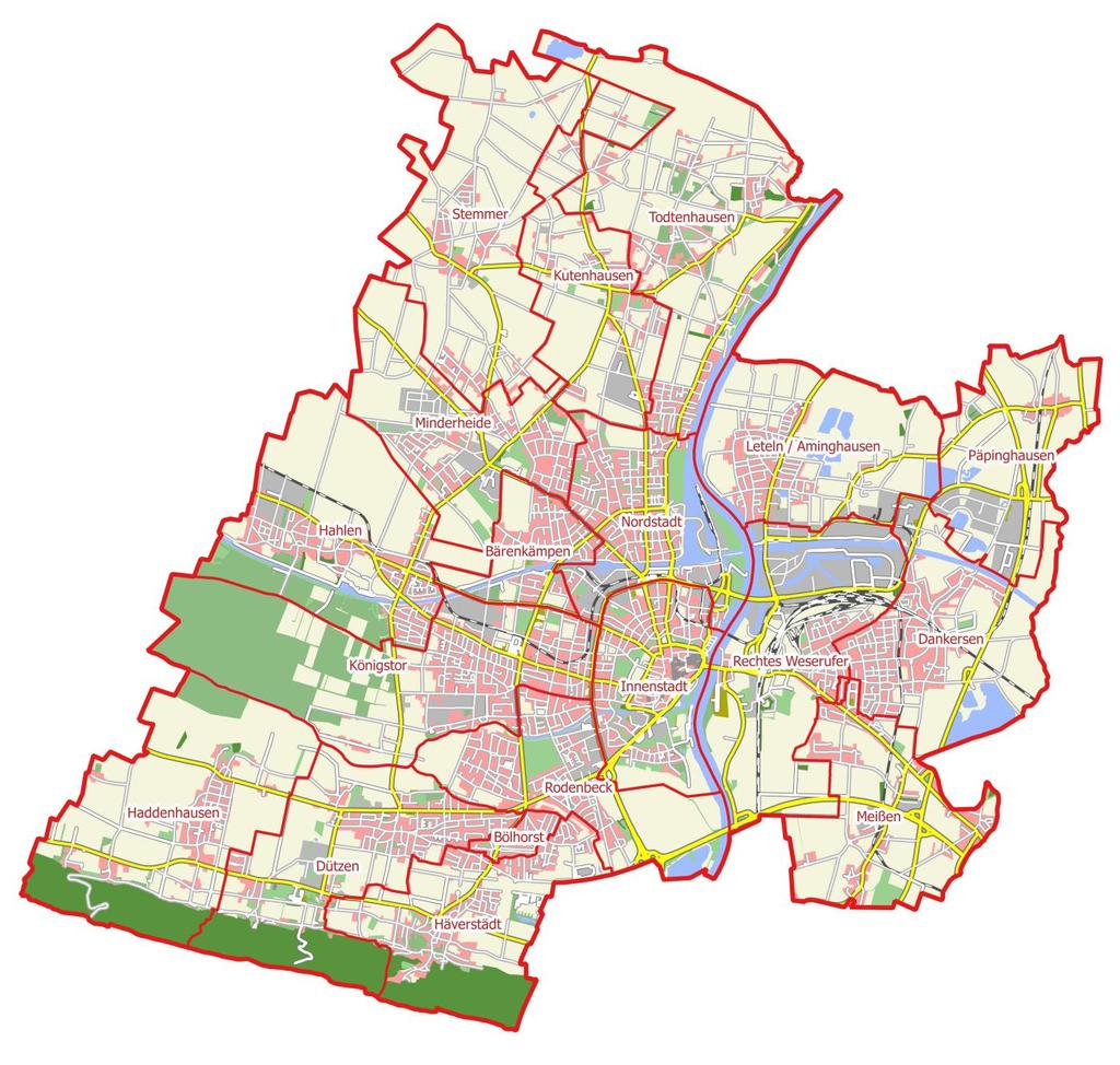 8 Minden Stadtbezirke Stadt Minden -Geoservice - Daten von