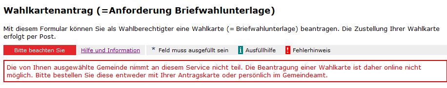 Wahlkarte beantragen möchte. 2.5 Wahlbestandsdaten prüfen Die vom LMR übermittelten Daten werden geprüft und gegebenenfalls der Status des Wahlkartenantrages ermittelt.