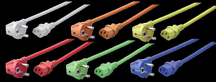 1,8 0,75 mm² blau 1,8 m LICHTWELLENLEITER FTTx Die farbigen Netzleitungen ermöglichen eine sofortige Zuordnung von Verbraucher - Kabel - Steckdose.
