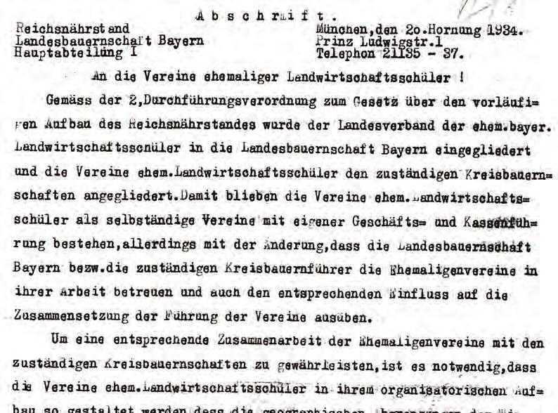 < Dokument vom 20. Februar 1934 Zum ersten Landestreffen nach der Wiedergründung am 25. September 1949 in München kamen über 2.500 Ehemalige. Das Hauptreferat hielt Staatsminister Dr. Alois Schlögl.