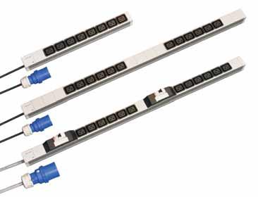 IEC-STECKDOSENLEISTE, C19 Hauptkatalog Steckdosenleisten mit C19 IEC-Buchsen (8 oder 12 Stück) Anschlussleitung 2 m, mit Anschlussstecker nach IEC 60309 Montage vertikal (19"-Ausführung horizontal