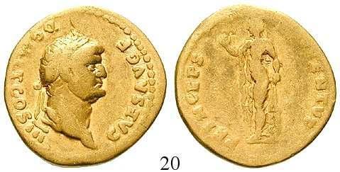 20 Domitianus, Caesar, 69-81 Aureus 77-78, Rom. 6,88 g. Kopf r.