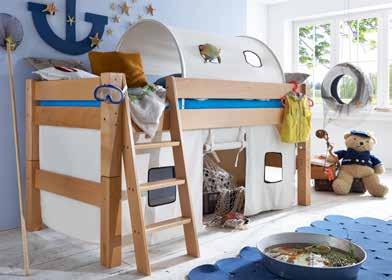 Unser Kinderbetten-System bietet viele Gestaltungsmöglichkeiten. Zum Kombinieren, Variieren und Erweitern. Etagenbett Inkl. Leiter, Rollroste und Absturzsicherung.