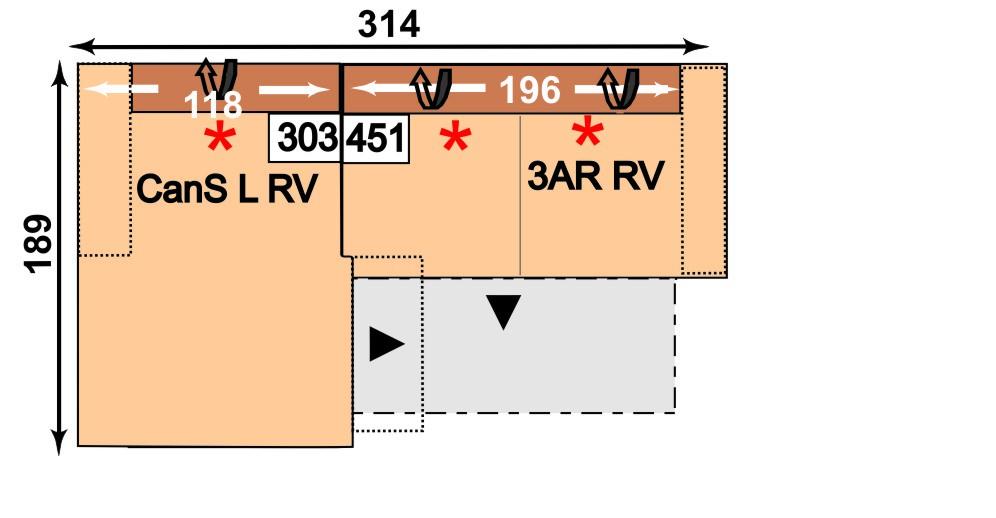 Armlehne links; ARRV = Sofa -Sitzer mit Querschläfer, Armlehne rechts Liegefläche: x cm 9 LRV-KORRV