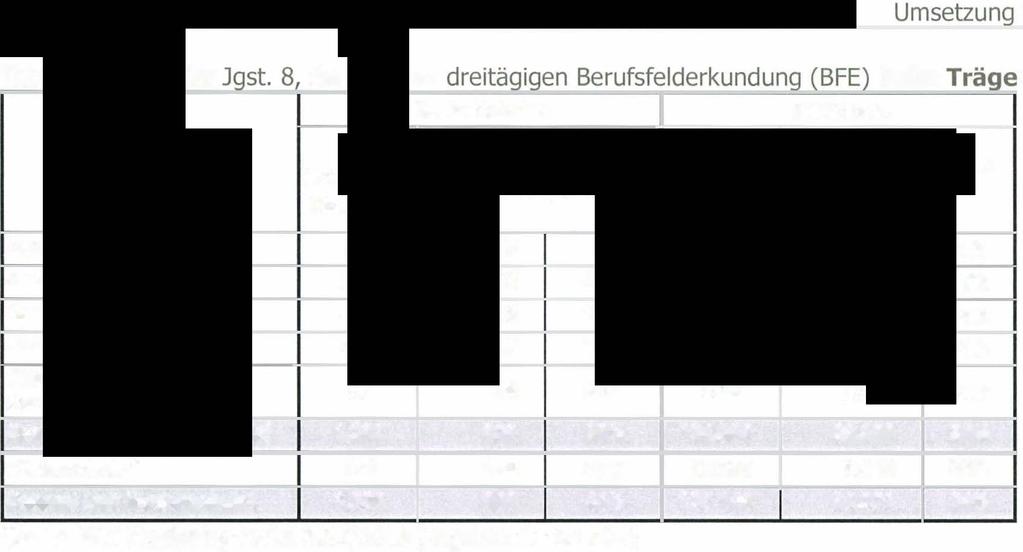 G.1.8.w. Umsetzung der Standardelemente der Berufs- und Studienorientierung 2015/2016 :::: :«.::::;";,;::::: ;. Tabelle 13: SuS der Jgst.